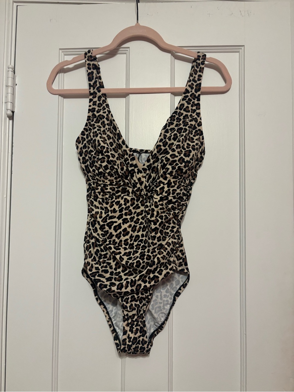 Leopard Print women’s One-Piece Swimsuit - Beige and Black size 6 aqua green
